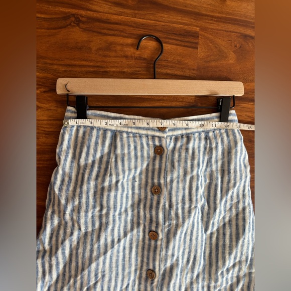 NWT Faherty Blue Low Tide Stripe Linen Skirt Whitley Skirt Size XS - Picture 6 of 7